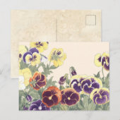  Japanse Floral Art Pansy Flowers Colorful Briefkaart (Voorkant / Achterkant)