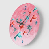 Japanse Floral en Origami Crane Wall Clock Grote Klok (Hoek)