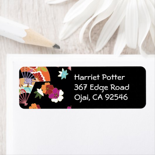 Japanse Floral Kimono Pattern Fine Art Etiket (Insitu)