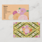 Japanse Floral Kimono Pattern Fine Art Visitekaartje (Voorkant / Achterkant)