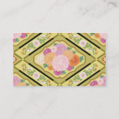 Japanse Floral Kimono Pattern Fine Art Visitekaartje (Achterkant)