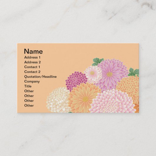 Japanse Floral Kimono Pattern Fine Art Visitekaartje (Voorkant)