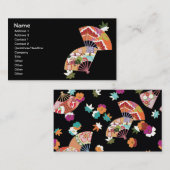 Japanse Floral Kimono Pattern Fine Art Visitekaartje (Voorkant / Achterkant)