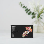Japanse Floral Kimono Pattern Fine Art Visitekaartje (Staand voorkant)