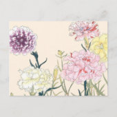  Japanse Floral Pink Carnationbloemen Briefkaart (Voorkant)