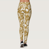 Japanse Floral print op Gold Leggings (Achterkant)
