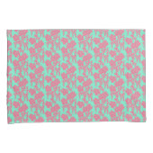 Japanse Floral print - Roze en Blauwgroen Kussensl Kussensloop (Voorkant-Rechts)