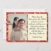 Japanse florale flat slaat de datumkaart op save the date (Voorkant)