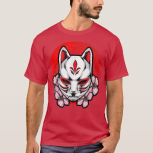 Japanse Folkemasker Esthetische Kitsune Inari Anim T-shirt