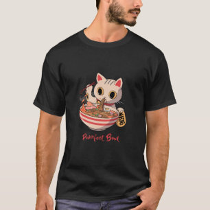 Japanse Fortune Cat slurpt een Purfect Bowl T-shirt