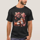 Japanse Fox Butterfly Cherry Bloesem Bomen T-shirt (Voorkant)