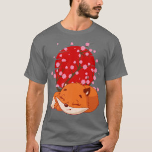 Japanse Fox Cherry Blossom Funny Flower Sakura Ka T-shirt