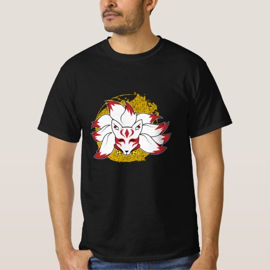 Japanse Fox Cute Anime Kawaii Kitsune Kami Inari T-shirt (Voorkant)