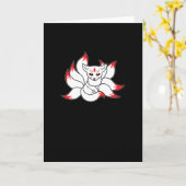 Japanse Fox Cute Anime Kitsune Kawaii Kami Inari Kaart (Gele Bloem)