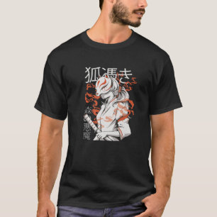 Japanse Fox Cute Funny Anime Kawaii Kitsune Kami T-shirt