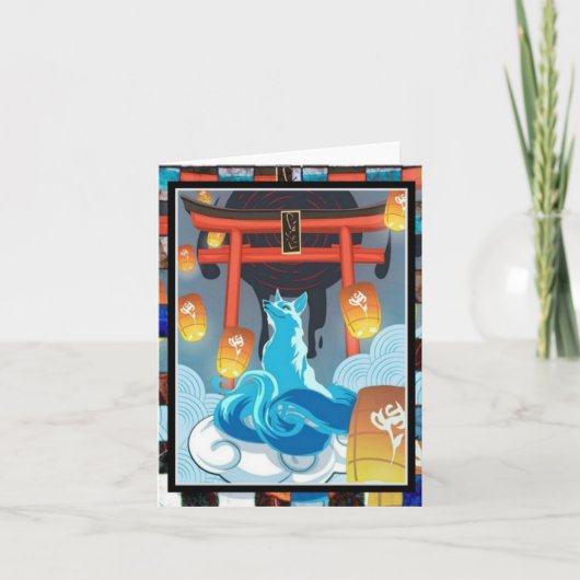 Japanse Fox en Pagoda - Hartelijk dank Bedankkaart (Voorkant)