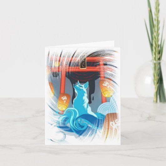 Japanse Fox en Pagoda - Hartelijk dank Bedankkaart (Voorkant)