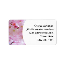 Japanse freelance vertaler roze kerry blossom etiket