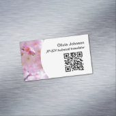 Japanse freelance vertaler roze kerry blossom magnetisch visitekaartje (Voorbeeld)