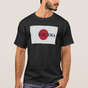 Japanse Fukuoka Asia Travel Flag T-shirt