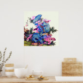 Japanse Fungus on Bamboo door Hayashi Rōen Poster (Keuken)