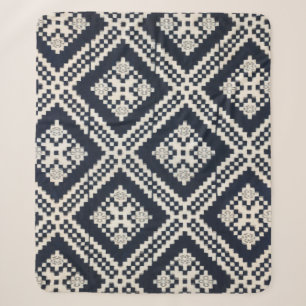Japanse Futonji Diamant X Geometrie Sherpa Deken