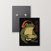 Japanse Gamer Kikker Grappige Vintage Gaming Button (Voorkant / Achterkant)