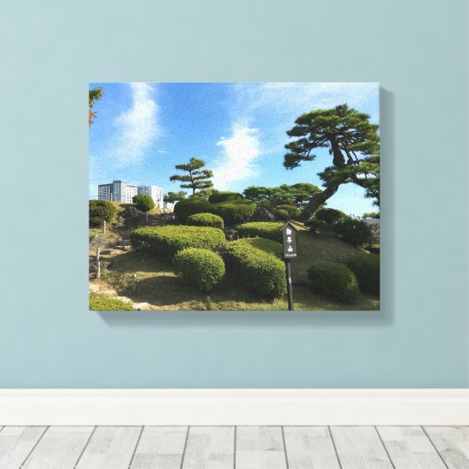 Japanse Garden Hill Canvas Afdruk (Insitu (Houten vloer))