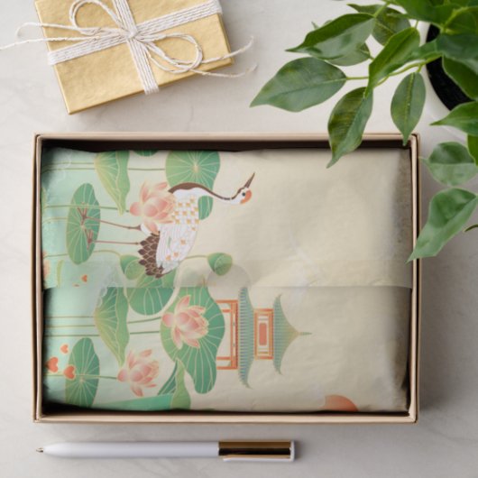 Japanse Garden Koi Pond- en Waterliolkunst Tissuepapier (Geschenk)