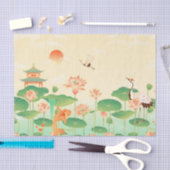 Japanse Garden Koi Pond- en Waterliolkunst Tissuepapier (Craft)