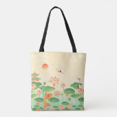 Japanse Garden Koi Pond- en Waterliolkunst Tote Bag (Achterkant)