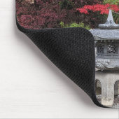 Japanse Garden Pond Lantern en Red Leaves Foto Muismat (Hoek)