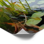 Japanse Garden Pond met Koi Poster (Hoek)