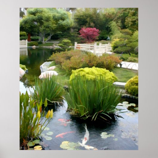 Japanse Garden Pond met Koi Poster (Voorkant)