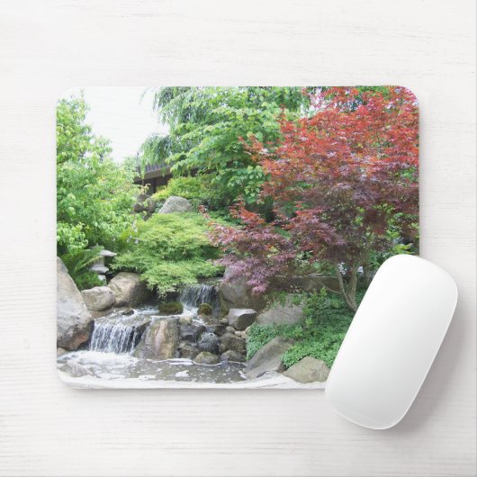 Japanse Garden Waterfall mousepad Muismat (Met muis)