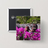 Japanse gargoyle vierkante button 5,1 cm (Voorkant /achterkant)