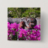 Japanse gargoyle vierkante button 5,1 cm (Voorkant)