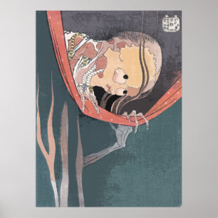 Japanse gastheer van Hokusai van Hiaku-Monogatari Poster
