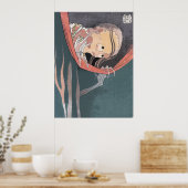 Japanse gastheer van Hokusai van Hiaku-Monogatari Poster (Keuken)