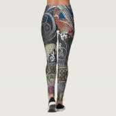 Japanse geborduurde Silk Koi Leggings (Achterkant)