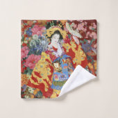 Japanse Geisha Art -   Bad Handdoek (Wasdoekje)