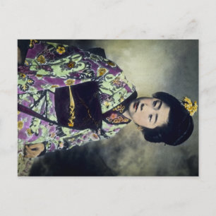 Japanse Geisha Beauty Magic Lantern Slide Briefkaart
