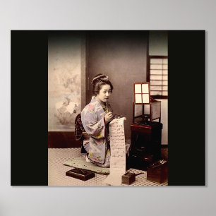 Japanse Geisha - Brievenschrijver Folie Afdrukken