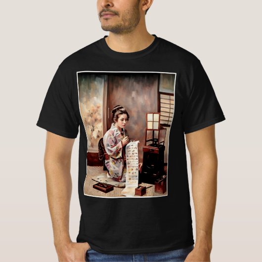  Japanse Geisha - Brievenschrijver T-shirt (Voorkant)