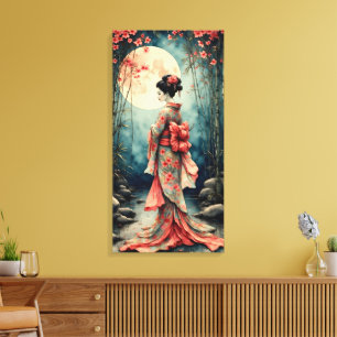 Japanse Geisha Canvas Afdruk