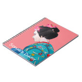 Japanse Geisha cherry blolossom schattig kunstdagb Notitieboek (Linkerzijde)
