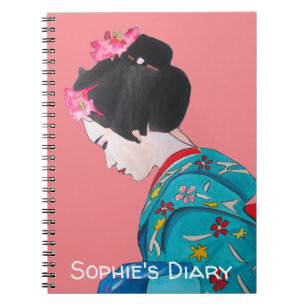 Japanse Geisha cherry blolossom schattig kunstdagb Notitieboek