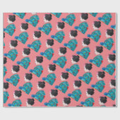 Japanse Geisha cherry blolossom schattige kunst Cadeaupapier (Vlak)