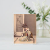  Japanse geisha die de shamisen speelt Briefkaart (Staand voorkant)