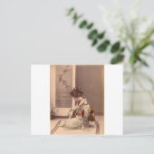  Japanse geisha die de shamisen speelt Briefkaart (Staand voorkant)